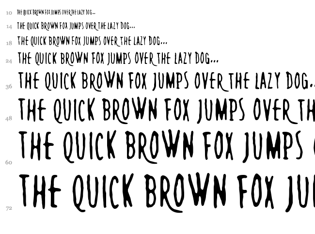 Rush Minute font waterfall